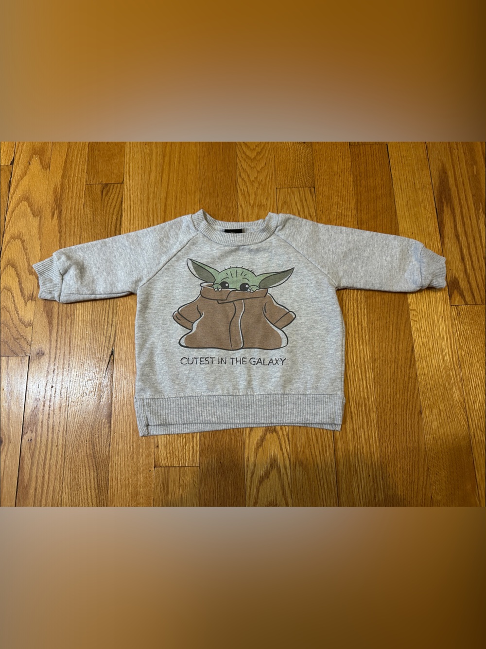 Star Wars Infant Light Gray Baby Yoda 'Cutest in the Galaxy' Sweatshirt